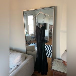 Assembly New York black satin bias strap dress NWT